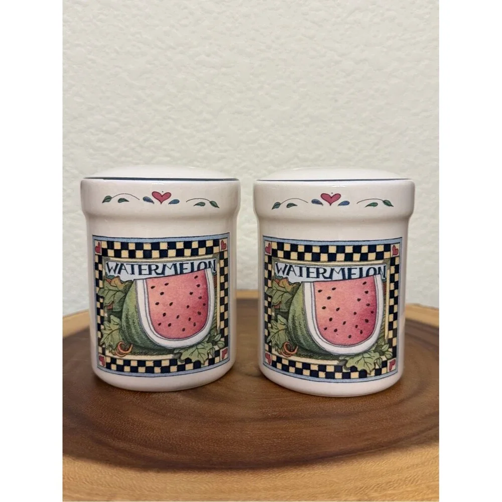 Susan Winget Watermelon Salt And Pepper Shakers Set Cottage Core